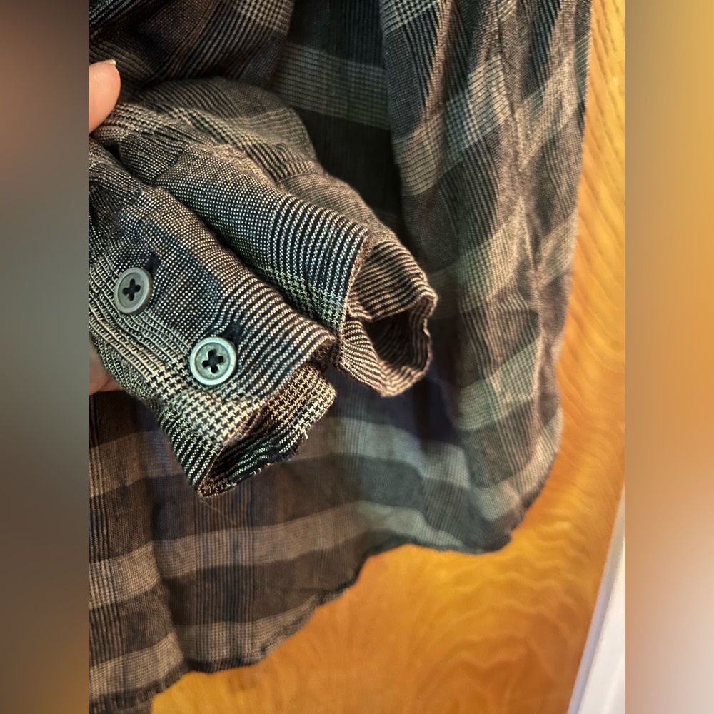 Free People Fawn over you plaid button down peasant shirt M - Picture 4 of 12